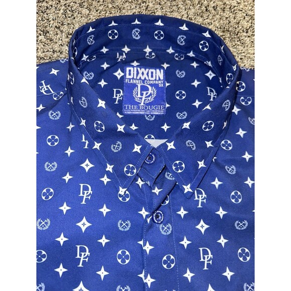 Dixxon Flannel Blue Bougie All Over Print Short Sleeve Shirt 4XL - Picture 4 of 9